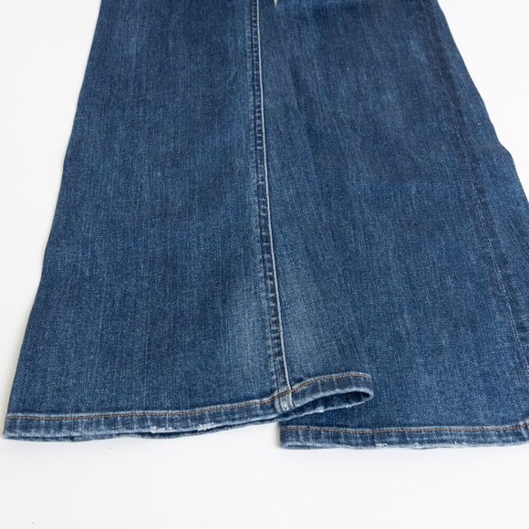 Citizens of Humanity Sasha Twist Low Slung Flared Jeans Blue Mid Wash Distressed - Picture 11 of 16